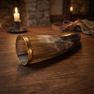 Corne de buffle naturelle polie longue et ronde de FWE, style amour, pour la décoration intérieure et souvenir, corne à boire viking portable - Product Image 2