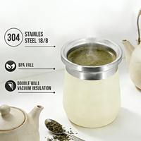 WEVI Tasse à double paroi en acier inoxydable 304 de 8 oz, isolée sous vide, pour Yerba Mate, avec isolation thermique de 12 à 24 heures, design écologique