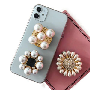 Luxe Bling Perle Strass Diamant Pliant UP <span class=keywords><strong>Support</strong></span> de Téléphone <span class=keywords><strong>Poche</strong></span> <span class=keywords><strong>Douille</strong></span> Doigt Logo Personnalisé cellule Grip Up Prises <span class=keywords><strong>Support</strong></span> de Téléphone - Product Image 3