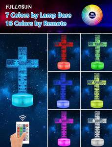 Lampe de nuit LED Jésus Station de la religion la Croix Chrétiens Lampe 3D - Product Image 2