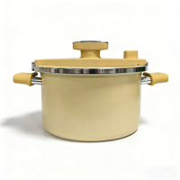 Casserole à pression antiadhésive en acier inoxydable 316 de haute qualité, compatible avec les cuisinières à gaz et à induction, avec couvercle en verre