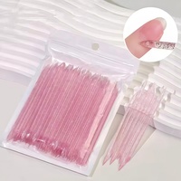 100 pièces de bâtonnets réutilisables à paillettes de cristal, outil de nail art double extrémité, repousse-cuticules et dissolvant, baguette de manucure pour points acryliques et diamants