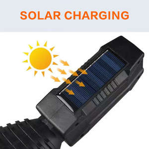 Лидер продаж, суперяркий блок питания на солнечной батарее, 4 режима, перезаряжаемый ручной Abs светодиодный фонарь, тактический фонарик, рабочий свет, поиск - Product Image 4