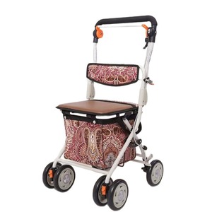 Carrito de compras plegable Js Senior, scooter de movilidad rojo para personas mayores con asiento y bolsa de almacenamiento - Product Image 4