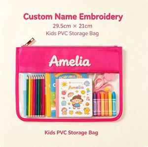 Custom Size Eco Friendly Flat Zipper Pouch Clear Vinyl PVC <b>Bag</b> Sewing Needlepoint Embroidery Storage - Product Image 2
