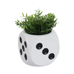 Vaso per Fiori a Forma di Dado in Ceramica, Fioriera Moderna per Interni ed Esterni, Decorazione per la Casa e il Giardino - Product Image 2