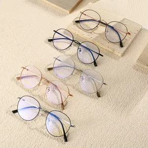 FANXUN 2431 도매 B 티타늄 안경 프레임 패션 트렌드 초경량 두꺼운 링 와이드 에지 남성용 여성용 고 근시 안경