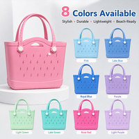 Sac fourre-tout tendance en EVA à bords festonnés, ensemble de 3 tailles, motif éclair, panier de plage imperméable, sac de voyage parent-enfant lavable