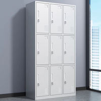 Prix d'usine, casier métallique à 9 portes, armoire de rangement en acier, armoire multi-portes, casier en acier blanc avec serrure à clé pour bureau, école