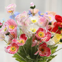 Fleurs artificielles en soie au toucher réel, faites à la main, longue durée, 8 couleurs, pour Noël, Thanksgiving, la Saint-Valentin