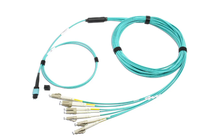 12 fibres OM3 OM4 multimode 3.0mm LSZH câble fibre MPO à LC connecteur multimode MPO à LC cordon de raccordement fibre optique