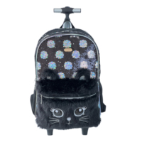 Sac à dos à roulettes en PVC souple pour garçons, ensemble de 3 pièces, avec fermeture éclair et compartiment pour ordinateur, sacs d'école tendance, modèle 2025 KUOBU Factory OEM