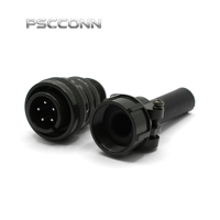 Connecteur d'alimentation circulaire mâle fileté PSCCONN MS5015 Série MS3106A 16-8P, étanche IP67, 5 broches, pour câble droit