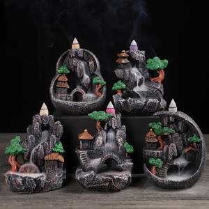 Artesanía <span class=keywords><strong>de</strong></span> Resina Feng Shui, Incensario <span class=keywords><strong>de</strong></span> Montaña con Cascada, Quemador <span class=keywords><strong>de</strong></span> Incienso <span class=keywords><strong>de</strong></span> Flujo Inverso para Yoga, Meditación y Decoración Zen - Product Image 1