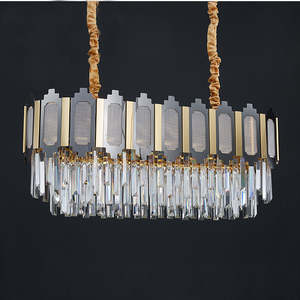 Rectángulo dorado LED Luz colgante Nuevos candelabros de cristal vintage Hogar Comedor Hotel Interior Decorativo Vintage Escalera - Product Image 6