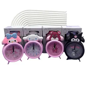 Sanrio Kuromi squillo sveglia grande cane orecchie camera da letto luce notturna orologio silenzioso