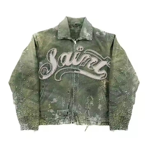 Мужская джинсовая куртка-бомбер на молнии - Product Image 3
