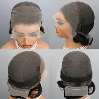 Perruques courtes dentelle HD Perruques en cheveux indiens bouclés coupe Pixie Perruques en cheveux humains à 100%