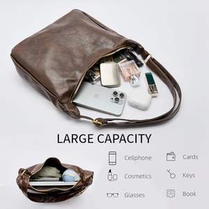<span class=keywords><strong>Celestina</strong></span> Hobo Sacs pour femmes, sac à main à bandoulière en cuir végétalien pliable ultra doux, sacs fourre-tout élégants et souples - Product Image 6