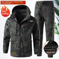 Ensemble uniforme de travail en coton pour hommes, printemps-automne, anti-humidité, extensible, sans coutures, pour atelier, usine, maintenance