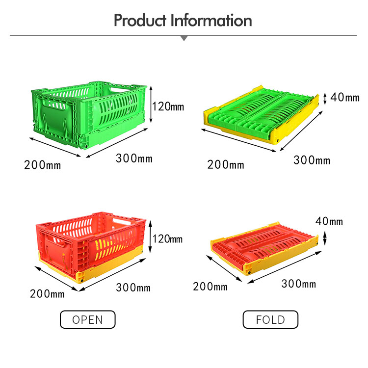Small 5L Fruit Storage Basket Multi Color Options Folding