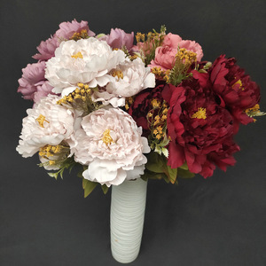 Fleurs artificielles Queyiyi, pivoines polonaises à 11 têtes, 50 cm de haut, accessoires de décoration pour mariage et maison - Product Image 1