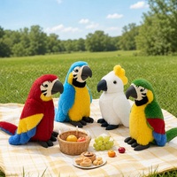 Boneka Burung Beo Realistis Custom, Mainan Burung Beo Tropis Lucu, Boneka Burung Beo Isi Kapas PP, Hadiah Ulang Tahun, Pereda Stres, Custom OEM