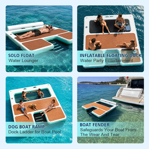 Plataforma Flotante Inflable de 8 Pies con Rampa para Perros, Hamaca y Escalera para Barco/Yate - Product Image 4