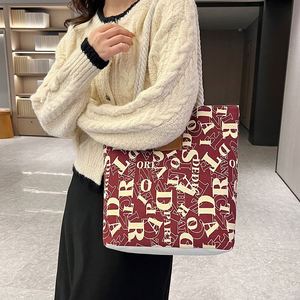 Grand sac en toile pour femme, sac à bandoulière populaire pour étudiante, sac à main - Product Image 6