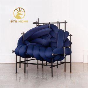 Designer moderne art créatif tissage <span class=keywords><strong>loisirs</strong></span> fauteuil inclinable canapé chaise maison villa hôtel en forme de canapé torsadé - Product Image 4