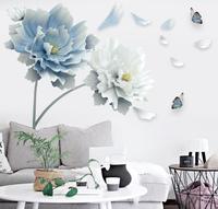 Autocollant mural Yanxi imperméable en PVC acrylique, imprimé numériquement à motifs floraux, finition brillante vernie, pour décoration murale DIY à la maison