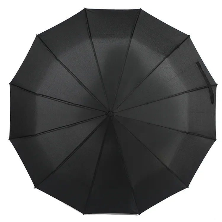 Vente en gros de parapluie noir au design tendance personnalisé excellente qualité parapluie pliant à revêtement noir