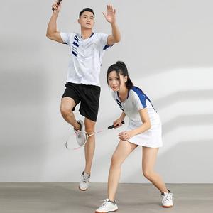 Kaos Olahraga Tenis Unisex Grosir ODM, Bahan Polyester Cepat Kering dan Bernapas, Atasan Badminton untuk Latihan Tim Klub - Product Image 3
