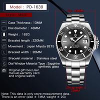 Reloj para Hombre PD1639 PAGANI DESIGN 2023, Reloj Mecánico Automático de Acero Inoxidable de Lujo, Reloj Deportivo Impermeable para Negocios