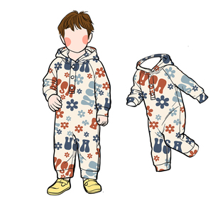 Mono con Botones y Cuello Personalizado F1 OEM/ODM, 230g, Algodón/Bambú, Pijama con Capucha para Bebés - Product Image 3