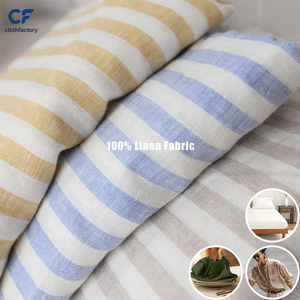 Tissu en lin uni teint à carreaux respirant 120 GSM 135 cm de large, matière douce en lin pur tissé pour vêtements de filles et de garçons et tenues de villégiature - Product Image 1