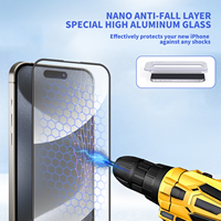 Aurey incassable anti-empreintes digitales anti-huile HD 2.5d 9H protecteur d'écran lunettes trempées mobiles pour iphone 15 14 13 12 pro max