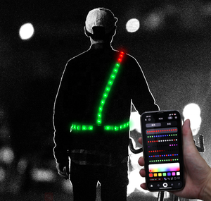 الهاتف APP التحكم Led وامض صدرة للجري <span class=keywords><strong>3m</strong></span> عاكس الطريق سلامة مرحبا فيس قابل للتعديل قابلة للشحن عالية الرؤية حزام أمان - Product Image 1