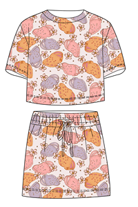 Ensemble 2 pièces pour petites filles : T-shirt et <span class=keywords><strong>jupe</strong></span> à taille élastique, haut court à manches courtes pour tout-petits, tenue élégante avec <span class=keywords><strong>jupe</strong></span> droite - Product Image 6