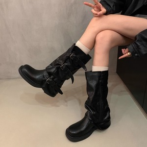 2024 Vente Chaude <span class=keywords><strong>Bottes</strong></span> <span class=keywords><strong>Western</strong></span> <span class=keywords><strong>Femme</strong></span> à Revers Pliable, Talon Carré Épais, Style Drapé, Mollet Empilé, Cavalier, Vente en Gros - Product Image 3