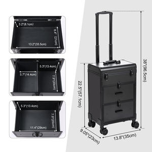 Professional Makeup Trolley Case Large Capacity Fashionable Universal Wheel Cosmetic <b>Box</b> Drawers for Jewelry Suitcase - Product Image 6