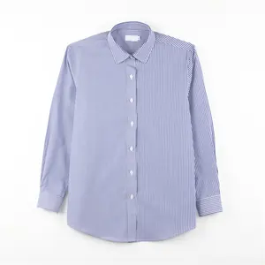 Wholesale custom men's spring casual shirts loose regular men's shirts breathable striped shirts support OEM ODM