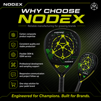 Raquette de padel NODEX Inspire Professional 3K en fibre de carbone, forme hybride, OEM/ODM, raquette personnalisée pour joueurs avancés