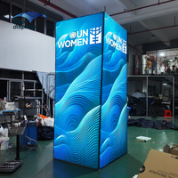 3x3x10ft Grand Ciel Tour Rétro-Éclairé LED Colonne Lumineuse Pilier de Boîte à Lumière pour Salon Commercial Publicité Conférence