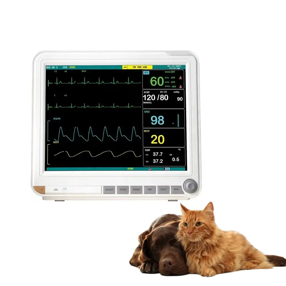 Портативный монитор жизненно важных функций, функция ETCO2, 7 параметров, тип животных, многопараметрический монитор пациента