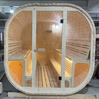 Cabine de sauna extérieure moderne en bois massif, style villa, grande taille, maisonnette avec fenêtre en verre, vente en gros