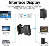 Nouveau convertisseur adaptateur câble HD 1080P vers VGA avec câbles audio 3,5 mm femelle vers mâle pour PS4, moniteur, projecteur, ordinateur portable