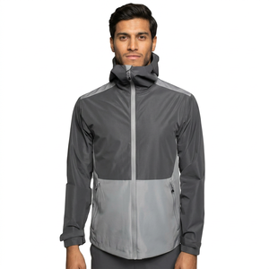 High Quality Custom <b>Men</b> Windbreaker Sets Streetwear Canvas Stand Collar Front <b>Reflective</b> Breathable Winter <b>Jacket</b> - Product Image 1