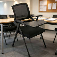 Chaise de formation pliable Foshan avec tablette d'écriture intégrée, en tube métallique, pour l'école, les conférences, l'université et le bureau