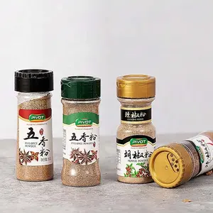 Print Labeling 4oz Kitchen PET Herb Spice Tools Bbq Seasoning Powder Bottle Salt Grinder Pepper Shaker Spice Jars